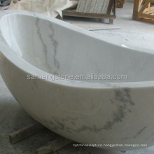 White Carrara Solid Natural Marble Bathtub Price (Factory Supplying)